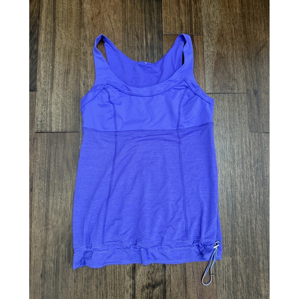 Lululemon Women's Racerback Tank Top Size 6 Empire Waist Cinched Hem Purple